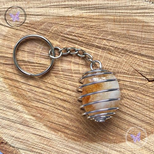 Citrine Tumble Stone Keychain